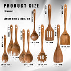 10-Piece Acacia Wood Kitchen Utensil Set